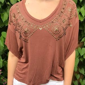 Gold studded dolman top